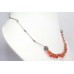 Necklace 925 Sterling Silver beads orange carnelian stone P 343
